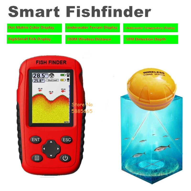 Умный портативный эхолот для п – обзор и цена Fishing Boat Depth Finder